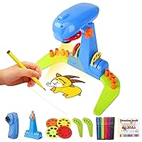Kids Projection Drawing Sketcher,Intelligent Drawing Projector Machine with 32cartoon patters and 12color Brushes,Adjustable Drawing Pattern Size Smart Art Sketcher Children Learn to Draw and Sketch