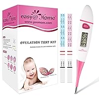 Easy@Home 25 Ovulation and 10 Pregnancy Test Strips + Basal Body Thermometer EBT-018 Pink