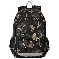 ALAZA Beautiful Butterfly Black Backpack Bookbag Laptop Notebook Bag Casual Travel Trip Daypack for Women Men Fits 15.6 Laptop