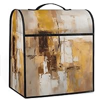 Light Brown Yellow Abstract Oil Painting (01) Coffee Maker Dust Cover Mixer Cover with Pockets and Top Handle Toaster Covers Bread Machine Covers for Kitchen Cafe Bar Home Decor