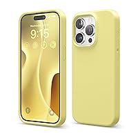 elago Compatible with iPhone 15 Pro Case, Liquid Silicone Case, Full Body Protective Cover, Shockproof, Slim Phone Case, Anti-Scratch Soft Microfiber Lining, 6.1 inch (Yellow)