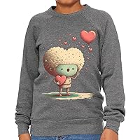 Cartoon Heart Kids' Raglan Sweatshirt - Print Sponge Fleece Sweatshirt - Funny Sweatshirt