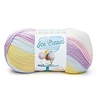Lion Brand Yarn (1 Skein) Ice Cream Baby Yarn, Cotton Candy
