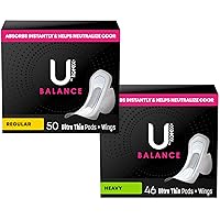 Balance Bundle: Ultra Thin Pads with Wings, Regular Absorbency, 50 Count & Ultra Thin Pads with Wings, Heavy Absorbency, 46 Count (Packaging May Vary)