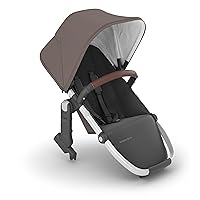 UPPAbaby RumbleSeat V2+ Second Lower Seat/Compatible with Vista 2015-2019 and Vista V2 / Adapters, Bumper Bar, Bug Shield Included/Theo (Dark Taupe/Silver Frame/Chestnut Leather)