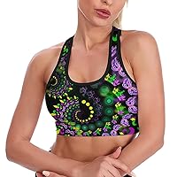 Psychedelic Vortex Mardi Gras Y-Back Sports Bras for Women Sleeveless Yoga Bra Gym Crop Tank Tops