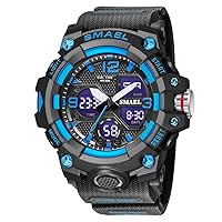 AIMES Men's Watches Outdoor Sports Waterproof Military Watch Tactical Digital Analog Wrist Watch Date Multi Function Led Large Face Alarm Stopwatch for Man