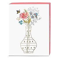 Graphique Blooming Vases Greeting Cards | 20 Pack | All Occasion Blank Note Cards with Envelopes | 4 Assorted Floral Bouquets | Boxed Set for Personalized Notes | 4.25