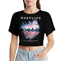 West%Life T-Shirt Woman's Casual Loose Leak Navel Soft Shirt O Neck Summer Short Sleeves for Womens Fashion Tops Tee
