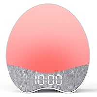 OK to Wake Alarm Clock for Kids, Children's Sleep Trainer, Bedside Dream White Noise Machine, Adjustable Night Light, 12 Soothing Sounds, Nap, Sleep Timer, Dimmable Fabric Display, Bedroom