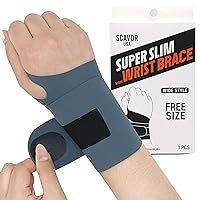 Wrist Brace for Carpal Tunnel – Thin Wrist Brace for Men and Women – Soft and Comfortable Wrist Compression Sleeve –Reusable Wrist Brace for Tendonitis (Grey-1pcs)