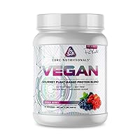 Core Nutritionals Platinum Vegan Gourmet Plant-Based Protein Blend with 21 Grams of Pea Protein, Lactose, Soy and Gluten Free 29 Servings (Mixed Berry)