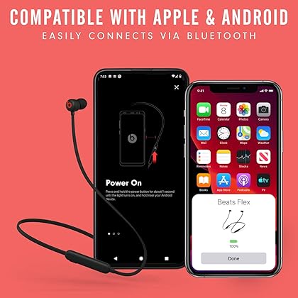 Beats Flex Wireless Earbuds – Apple W1 Headphone Chip, Magnetic Earphones, Class 1 Bluetooth, 12 Hours of Listening Time, Built-in Microphone - Black