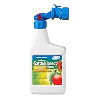 Monterey Garden Insect Spray - Organic Gardening Control of Foliage Feeding Worms, Thrips, Leafminers - 1 Pint Ready to Spray, Attaches to Garden Hose