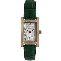 Peugeot Women Contour Tank Shape Case Watch with Roman Numerals, Remote Sweep & Genuine Leather Band