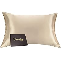 100% Silk Pillowcase for Hair Luxury 25 Momme Mulberry Silk, Charmeuse Silk on Both Sides Envelope Closure -Gift Wrapped- (Queen, Taupe)