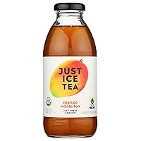 Just Ice Tea Ready To Drink Mango White Tea, Contains Caffeine, Natural Flavors, Fair Trade, Kosher, USDA Certified Organic, 16 Fluid Ounce (Pack of 12)