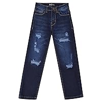 A2Z Kids Boys Relaxed Straight Fit Boot Cut Ripped Jeans Comfortable Stretchy Loose Fit Cotton Jeans for Boys Age 5-13 Years