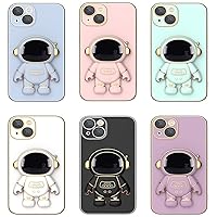 Astronaut iPhone Case with Stand,Plating Cute Phone Case (iPhone 14 Max)