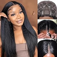 UNICE Kinky Straight V Part Wig Human Hair No Leave Out Glueless Upgrade U Part Wig Human Hair Clip in Wigs Beginner Friendly No-Sew In No Glue 20 inch
