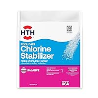 HTH 67061 Swimming Pool Care Pool Care Stabilizer, Swimming Pool Chemical Helps Chlorine Last Longer, Sunlight Protection, 4 Lbs