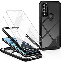 Shockproof Phone Case for TCL 30 XE 5G with 2 Pack Screen Protector, Black