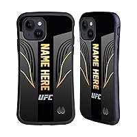 Head Case Designs Officially Licensed Custom Customized Personalized UFC Black Gold Jersey Fight Night Kit Hybrid Case Compatible with Apple iPhone 15