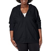 Women's Plus Size Zip-up Fleece Hoodie, EcoSmart Midweight Hooded Sweatshirt