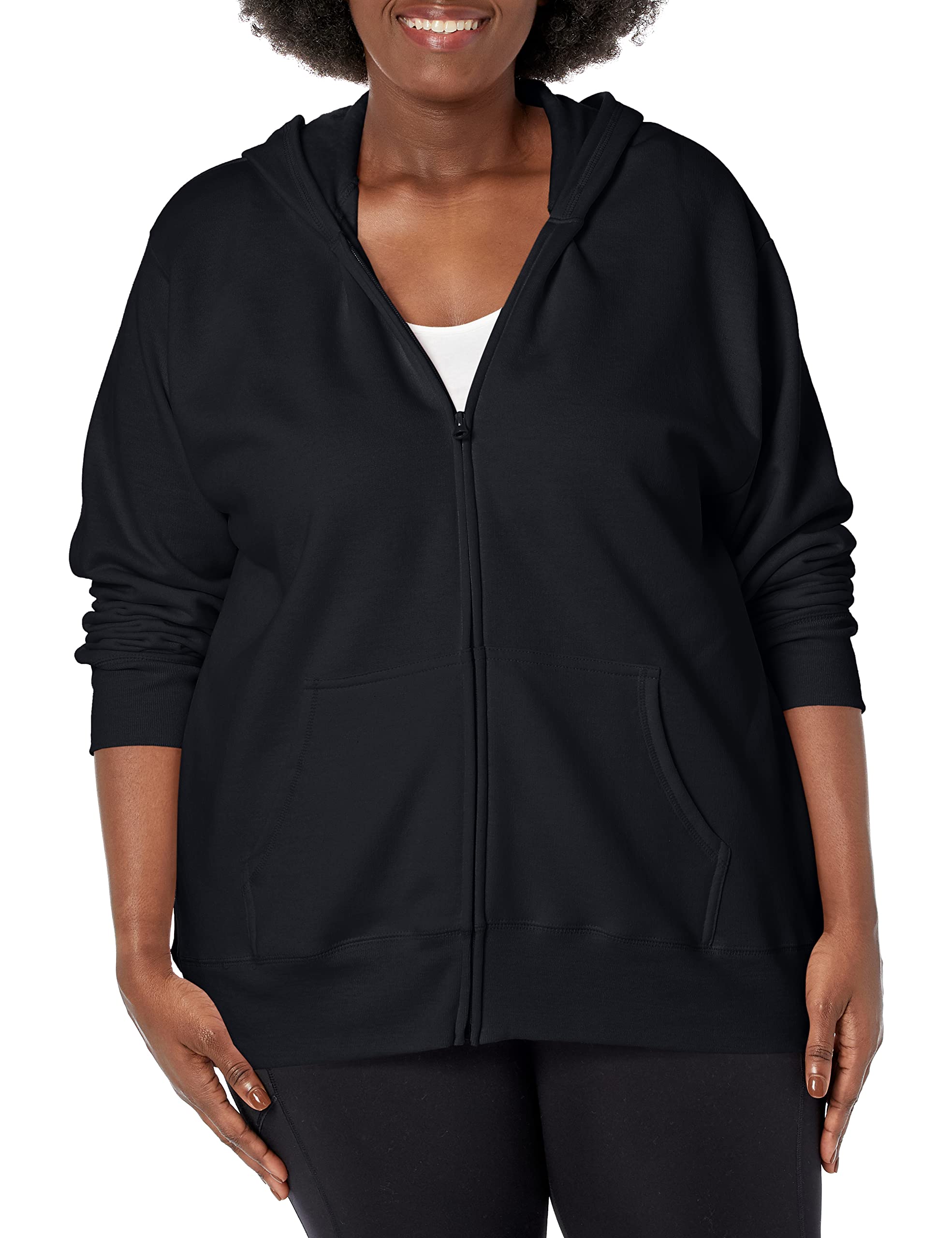 JUST MY SIZE Plus Size ComfortSoft EcoSmart Fleece Full-Zip Women's Hoodie