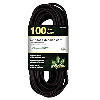 Go Green Power Inc. GG-13700BK 16/3 SJTW Outdoor Extension Cord, Black, 100 ft