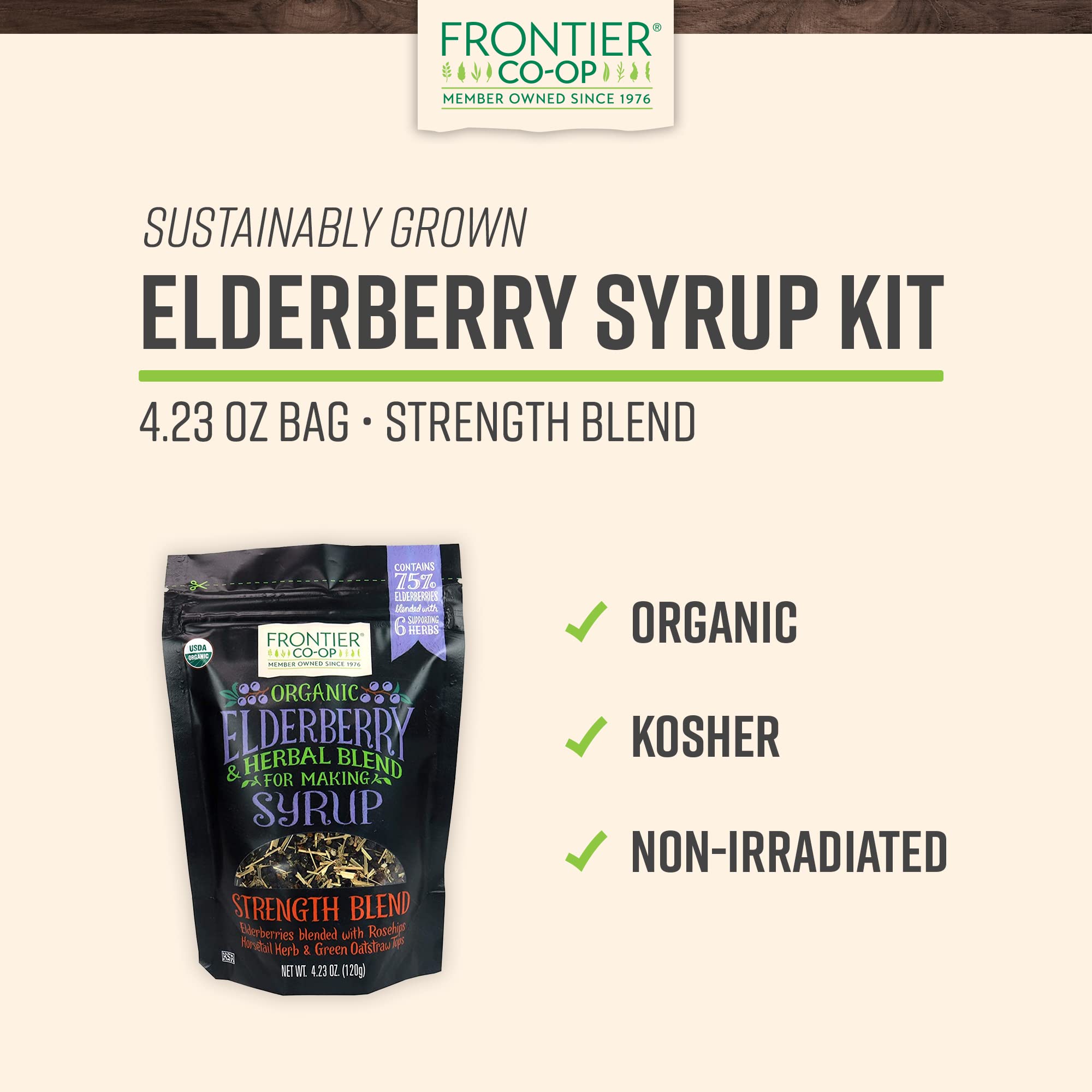 Frontier Co-op Organic Elderberry Syrup Kit 4.23oz