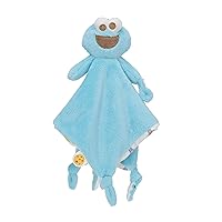 KIDS PREFERRED Sesame Street Cookie Monster Blanky Made of Soft Material with Knotted Corners and Pacifer Loop for Babies and Infants