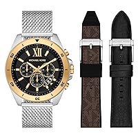 Michael Kors Brecken Chronograph Stainless Steel Mesh Watch and Interchangeable Strap Set (Model: MK8961)