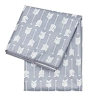 Bumkins Baby Splat Mat for Under High Chair, Babies Toddlers Eating Mess Mat, Waterproof Reusable Cloth for Arts and Crafts, Playtime Mat for Kids, Floors or Tables, Fabric 42inx42in, Gray Arrows