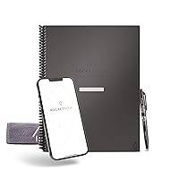 Rocketbook Smart Reusable Notebook, Academic Planner with 13 Page Types, Gray, Letter Size (8.5