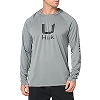 HUK Standard Icon X Hoodie, Fishing Shirt with Sun Protection for Men, Night Owl