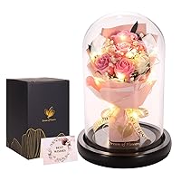 Mothers Day Flowers Gifts for her,Beauty Rose Flower Rose Gift, Light Up Rose Flowers, Rose in Glass Dome, Anniversary Mothers Day Mom Gifts, Birthday Gifts for Women,Mom,Wife,Her