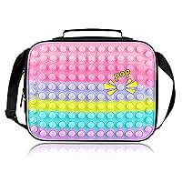 Pop Lunch Box Fidget Toy for Boys Girls,Insulated Lunch Bag, Lunch Large Tote Bag for School Office, Leakproof Cooler Lunch Box with Adjustable Shoulder Strap