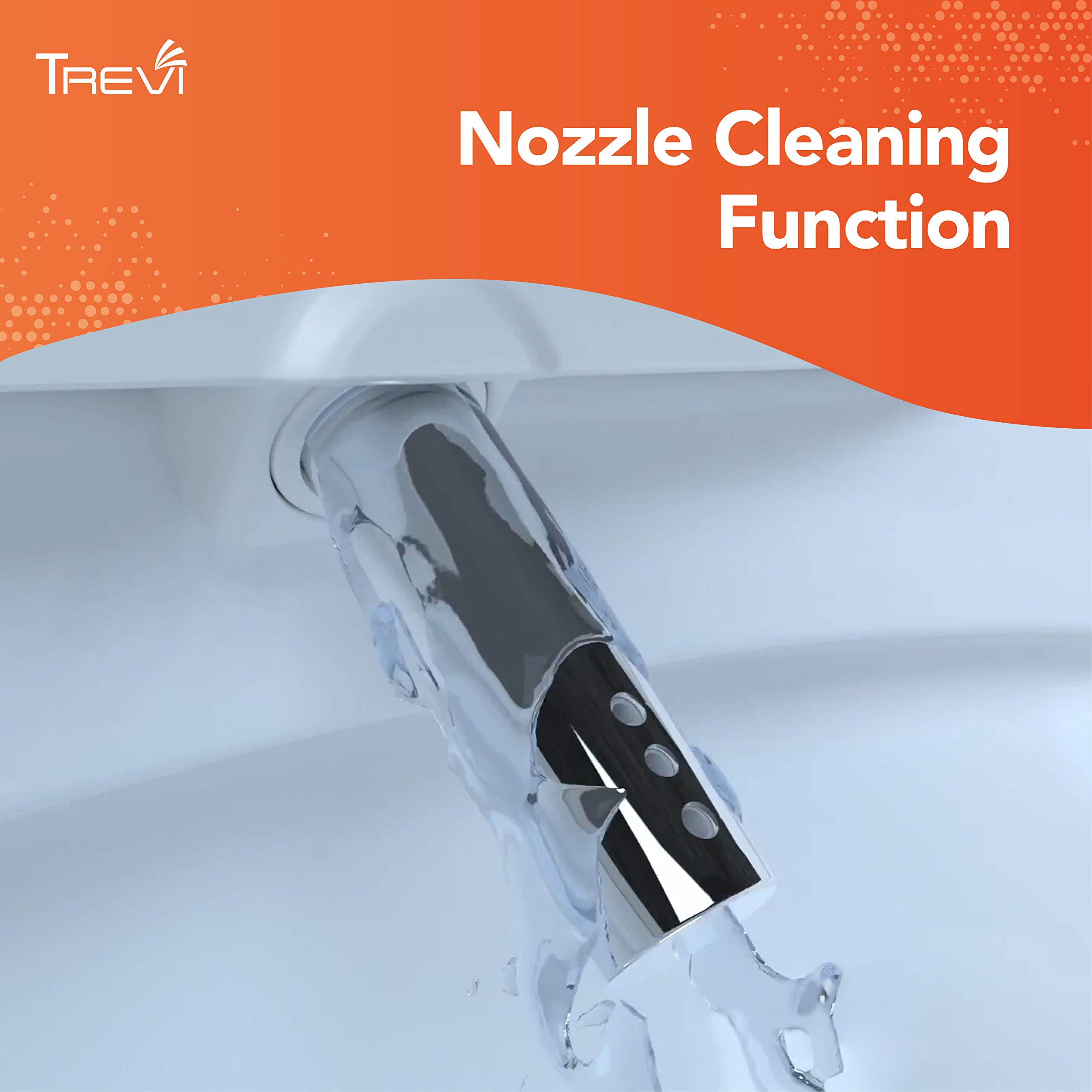 TREVI Bidet Toilet Seat, Elongated White Seat Sleek Design, Warm Air Dryer, Rear & Front Wash, Stainless Steel Nozzle, Nozzle Self-Cleaning, Nozzle Oscillation and Pulse, Korea Made AB210