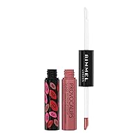Rimmel London Provocalips 16hr Kiss-Proof Lip Color - Two-Step Liquid Lipstick to Lock in Color and Shine - 215 Summer Lovin, .14 fl.oz.