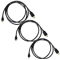 ChromaCast 3 Pack (3ft, 5ft, 10ft) High Definition Multimedia Interface Mini Cable 48Gbps High-Speed, 8K@60Hz, 4K@120Hz, Gold-Plated Plugs, Ethernet Ready