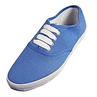 Women's Canvas Hiking Lace-Ups Sneakers Shoe Rubber Sole (8, Light Blue)