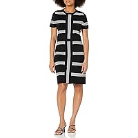 Anne Klein Women's Multi Stripe Short SLV Dress with Cf Pan