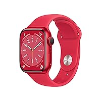 Watch Series 8 [GPS + Cellular 41mm] Smart Watch w/Product RED Aluminum Case w/ (Product) RED Sport Band-S/M. Fitness Tracker, Blood Oxygen & ECG Apps, Always-On Retina Display, Water Resistant