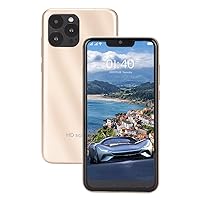 IP13 Pro Max Unlocked Cell Phone, 6.1inch HD Display, 32GB, Dual SIM Card, Factory Unlocked Smartphone with Face Recognition, for Android 6, 2800mah Long Standby, with Headset, Phone Case(Gold)