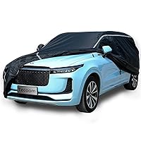 Tecoom SUV Car Cover Waterproof All Weather, Outdoor Indoor Car Covers w/Zipper Door, Cotton Padded Full Exterior Covers, Snowproof UV Protection Windproof Car Tarp Cover, Universal Fit for 206