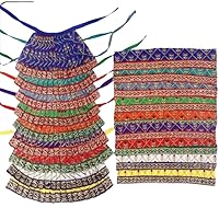 Vedic Vaani Lehenga Patka Outfit for Devi Maa Idols | Kalash Sthapana Margashirsh Puja | Navratri Traditional Dress Poshak- 5 inches (L) x 10 inches (W) (Set of 9)