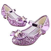 Girls Dress Shoes Mary Jane Wedding Party Shoes Glitter Bridesmaids Princess Heels