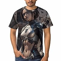 Alita Battle Angel 3D Printed Short Sleeve Men's T-Shirt Unisex Shirt Crew Neck Top