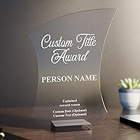 EGD Personalized Acrylic Trophy Award for Activities I Custom Trophy Plaque I Customizable Awards and Trophies I Customize Your Employee Appreciation Gifts I Wide 8